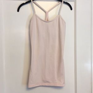 Pale pink Lululemon power Y tank
